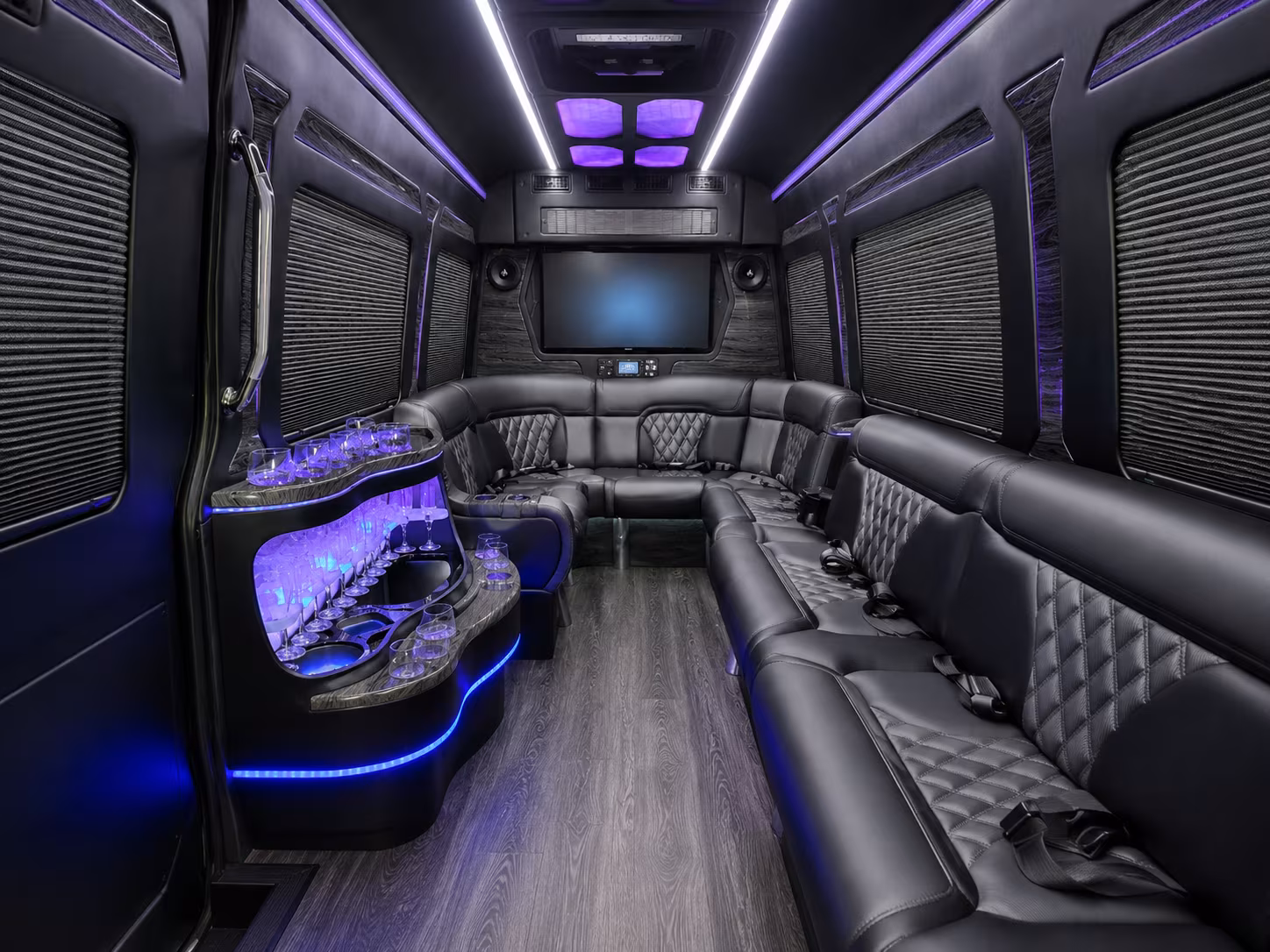 durham 40 passenger party bus interior