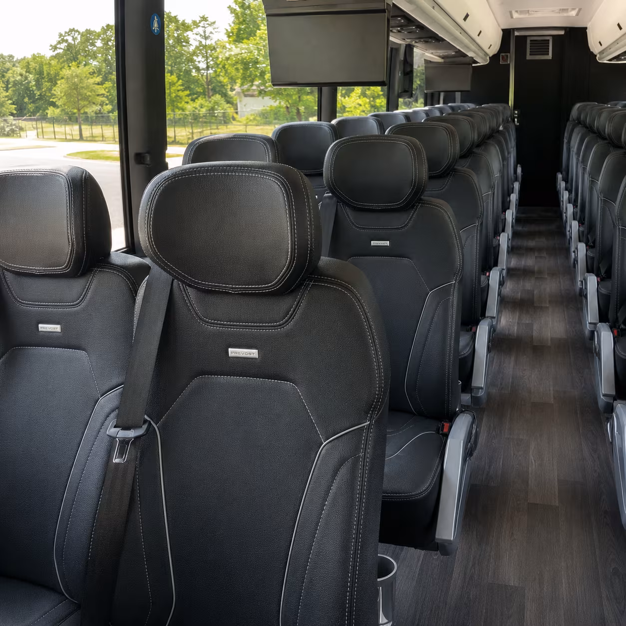 durham 56 passenger charter bus interior